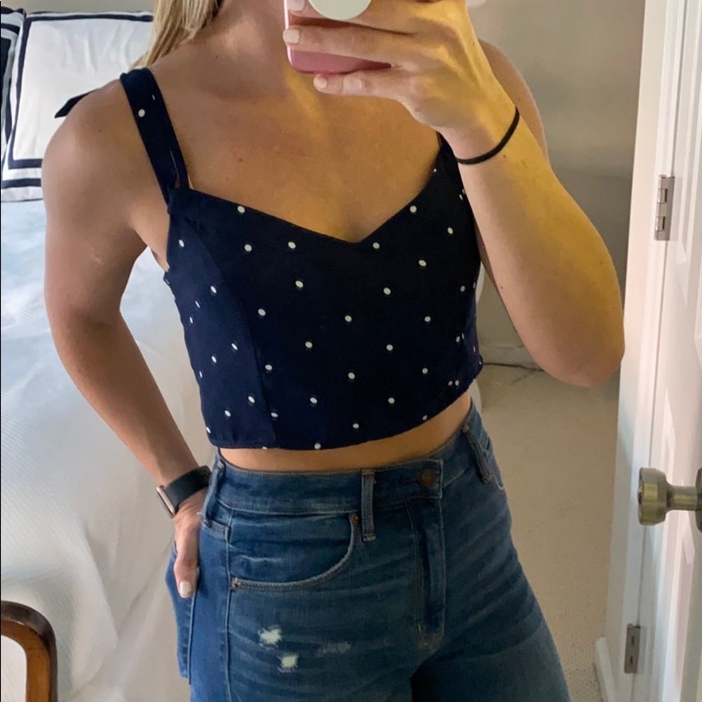 Polka dot crop tank